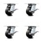 Service Caster 4 Inch Heavy Duty Rubber on Steel Caster Set with Roller Bearings and Brakes SCC SCC-35S420-RSR-SLB-4 - alternate 1